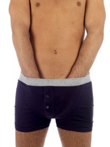 Young Man in Boxer Shorts. Model Released